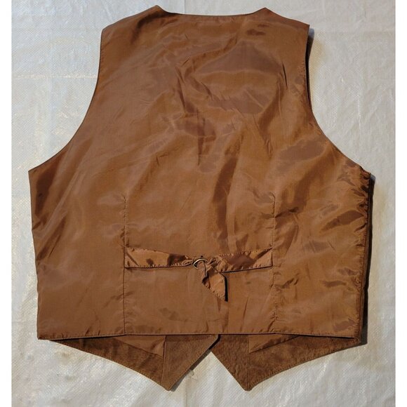Greatland Apparel Suede Leather 4 Button Vest Brown Size Large Vintage Western - Picture 2 of 8